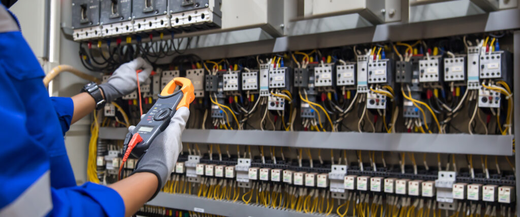 Interior of a control panel cabinet